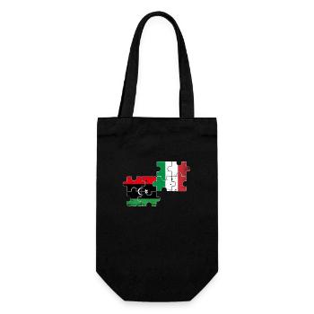 Libyen Italien Vintage Flagge Italienisch Libyer - Geschenkbeutel für Flaschen - Schwarz - Vorne
