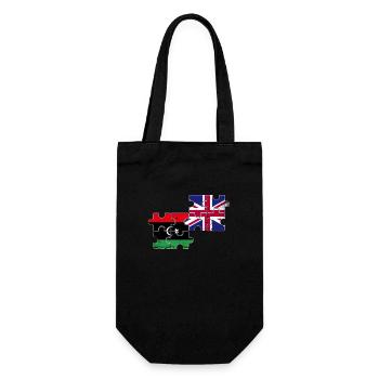 Libyen UK Vintage Flagge Britisch Libysch - Geschenkbeutel für Flaschen - Schwarz - Vorne
