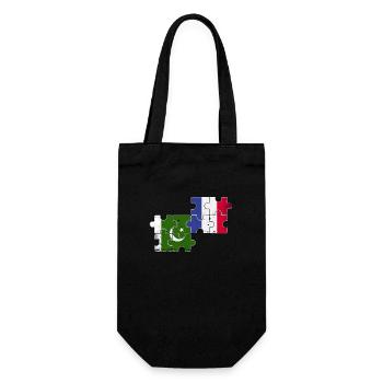 Pakistan France Vintage Flag Pakistani - Gift Bag for Bottles - black - Front