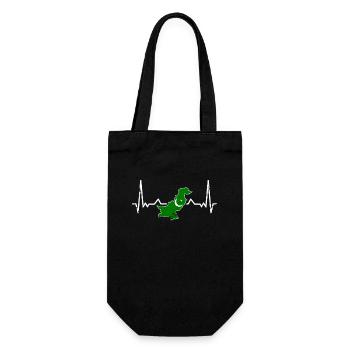 Pakistan Vintage Heartbeat Card Flag - Gift Bag for Bottles - black - Front