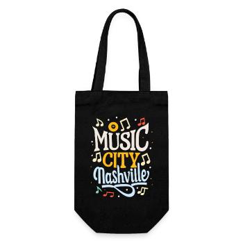 Music City Nashville Tennessee musicien cadeau - Sac à bouteille - noir - Devant