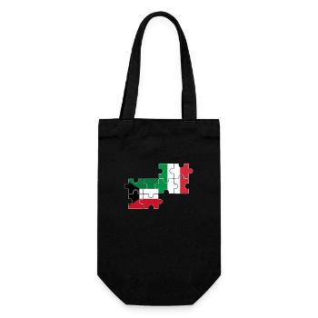 Kuwait Italien Flagge Italienisch Kuwaiter - Geschenkbeutel für Flaschen - Schwarz - Vorne