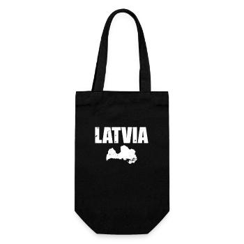 Latvia Vintage Latvia Map Latvian Latvian - Gift Bag for Bottles - black - Front
