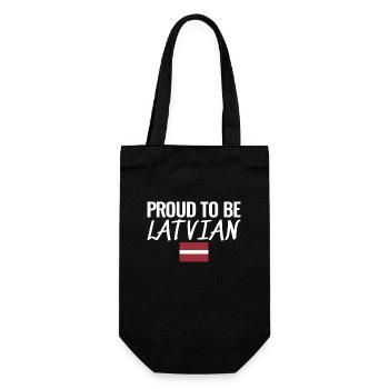 Proud To Be Latvian Latvian Latvian Flag - Gift Bag for Bottles - black - Front