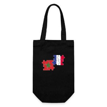 Marokko Frankreich Flagge Französisch Marokkaner - Geschenkbeutel für Flaschen - Schwarz - Vorne