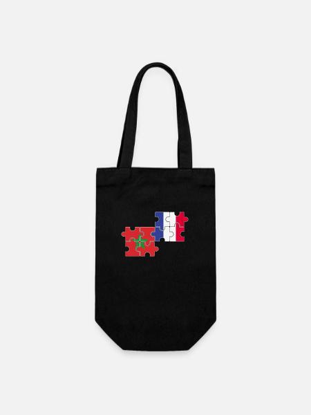 Marokko Frankrijk Vlag Franse Marokkanen - Cadeauzak voor flessen - zwart