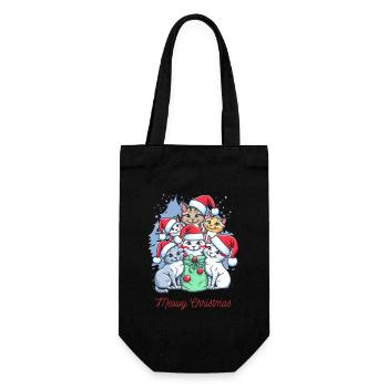 Conception de l’équipage de Noël de chat festif - Sac à bouteille - noir - Devant