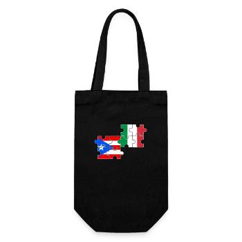 Puerto Rico Italien Flagge Puerto-Ricaner - Geschenkbeutel für Flaschen - Schwarz - Vorne