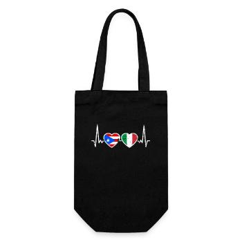 Porto Rico Italie Vintage Heartbeat drapeau - Sac à bouteille - noir - Devant