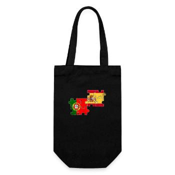 Portugal Spanien Vintage Flagge Spanier Portugiese - Geschenkbeutel für Flaschen - Schwarz - Vorne