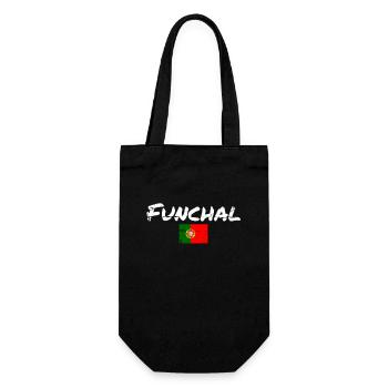 Funchal Portugal Vintage Portuguese Flag - Gift Bag for Bottles - black - Front