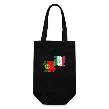 Portugal Italien Vintage Flagge Portugiese - Geschenkbeutel für Flaschen - Schwarz - Vorne