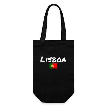 Lisboa Portugal Vintage Portugiesische Flagge - Geschenkbeutel für Flaschen - Schwarz - Vorne