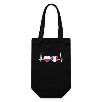 Pologne France Heartbeat Flag Polonais - Sac à bouteille - noir - Devant