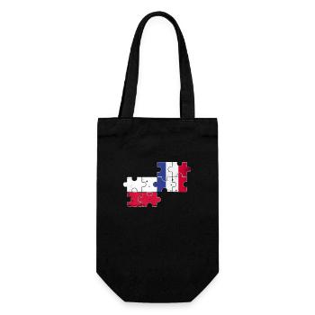 Pologne France Vintage drapeau polonais - Sac à bouteille - noir - Devant