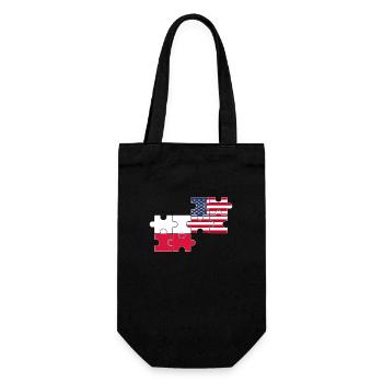 Pologne USA Drapeau Américain Polonais - Sac à bouteille - noir - Devant