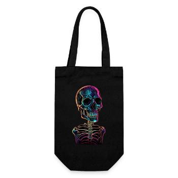 Bunter abstrakter Totenkopf - Geschenkbeutel für Flaschen - Schwarz - Vorne
