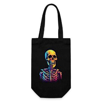 Bunter abstrakter Totenkopf mit Mikrofon - Geschenkbeutel für Flaschen - Schwarz - Vorne