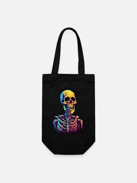 Bunter abstrakter Totenkopf mit Mikrofon - Geschenkbeutel für Flaschen - Schwarz