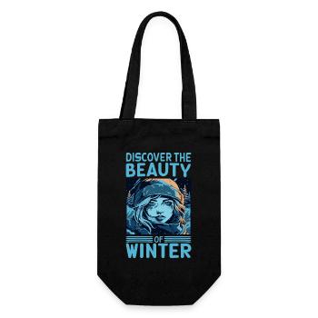 Discover the Beauty of Winter Skier Quote - Gift Bag for Bottles - black - Front