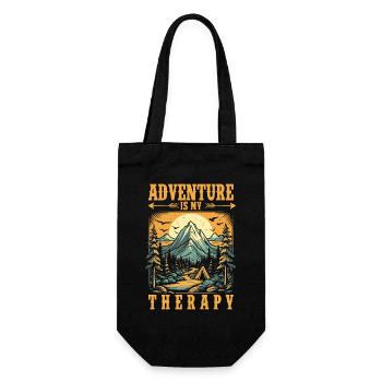 Adventure is my Therapy Mountains Camping - Gift Bag for Bottles - black - Front