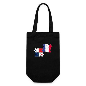 Panama Frankreich Flagge Französisch Panamaer - Geschenkbeutel für Flaschen - Schwarz - Vorne