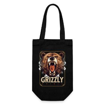 Bear Grizzly Roars Bear Head Nature Wilderness Forest - Gift Bag for Bottles - black - Front