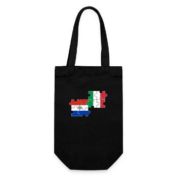 Paraguay Italien Flagge Italienisch Paraguayer - Geschenkbeutel für Flaschen - Schwarz - Vorne