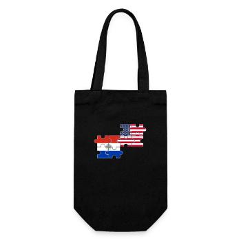 Paraguay USA Flagge Amerikanisch Paraguayisch - Geschenkbeutel für Flaschen - Schwarz - Vorne