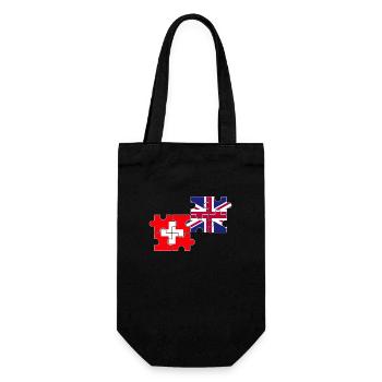 Switzerland UK Flag British Swiss - Gift Bag for Bottles - black - Front