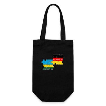 Ruanda Deutschland Vintage Flagge Deutsch Ruandese - Geschenkbeutel für Flaschen - Schwarz - Vorne