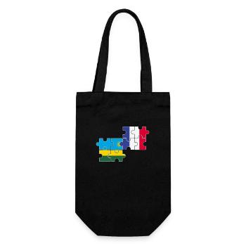 Ruanda Frankreich Flagge Franzose Ruandese - Geschenkbeutel für Flaschen - Schwarz - Vorne