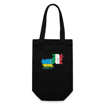 Ruanda Italien Vintage Flagge Italiener Ruandese - Geschenkbeutel für Flaschen - Schwarz - Vorne