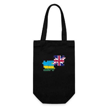 Ruanda UK Flagge Britisch Ruandisch - Geschenkbeutel für Flaschen - Schwarz - Vorne