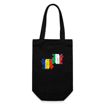 Romania Italy Vintage Flag Italian Romanian - Gift Bag for Bottles - black - Front