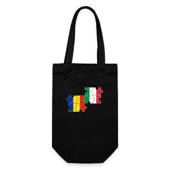 Romania Italy Flag Italian Romanian - Gift Bag for Bottles - black - Front