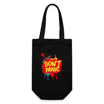 Don't Panic! Funny Saying Quote Statement - Gift Bag for Bottles - black - Front