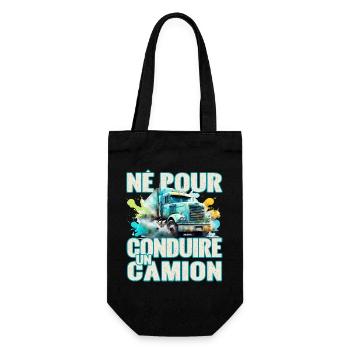 Cadeau routier chauffeur poids lourd camion humour - Sac à bouteille - noir - Devant