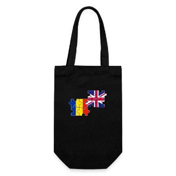 Romania UK Flag British Romanian - Gift Bag for Bottles - black - Front