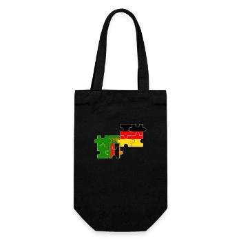 Sambia Deutschland Flagge Deutsch Sambier - Geschenkbeutel für Flaschen - Schwarz - Vorne