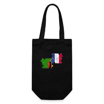 Zambia France Vintage Flag French Zambian - Gift Bag for Bottles - black - Front