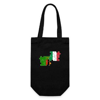 Sambia Italien Flagge Italiener Sambier - Geschenkbeutel für Flaschen - Schwarz - Vorne