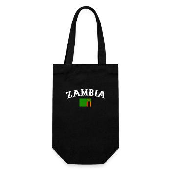 Zambia Sambia Sambische Flagge Sambier - Geschenkbeutel für Flaschen - Schwarz - Vorne
