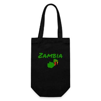 Zambia Map Zambia Zambian Flag Zambian - Gift Bag for Bottles - black - Front