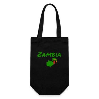 Zambia Vintage Karte Sambia Sambische Flagge - Geschenkbeutel für Flaschen - Schwarz - Vorne