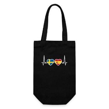 Suède Espagne Vintage Heartbeat drapeau Suède - Sac à bouteille - noir - Devant