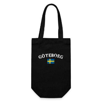 Göteborg Vintage Schweden Schwedische Flagge - Geschenkbeutel für Flaschen - Schwarz - Vorne