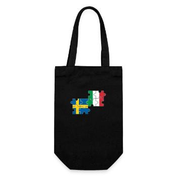 Schweden Italien Flagge Italiener Schwede - Geschenkbeutel für Flaschen - Schwarz - Vorne