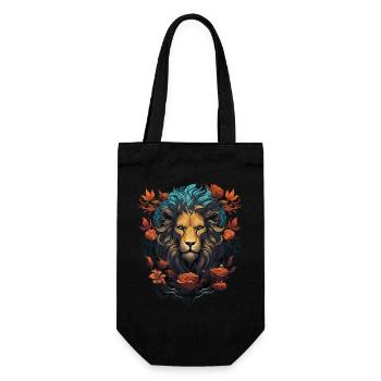 lion, tête de lion, fort, sauvage, fierté, courageux, royal, - Sac à bouteille - noir - Devant