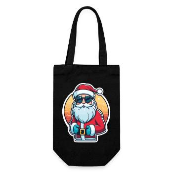 Weihnachtsmann Weihnachten Zeichnung - Geschenkbeutel für Flaschen - Schwarz - Vorne